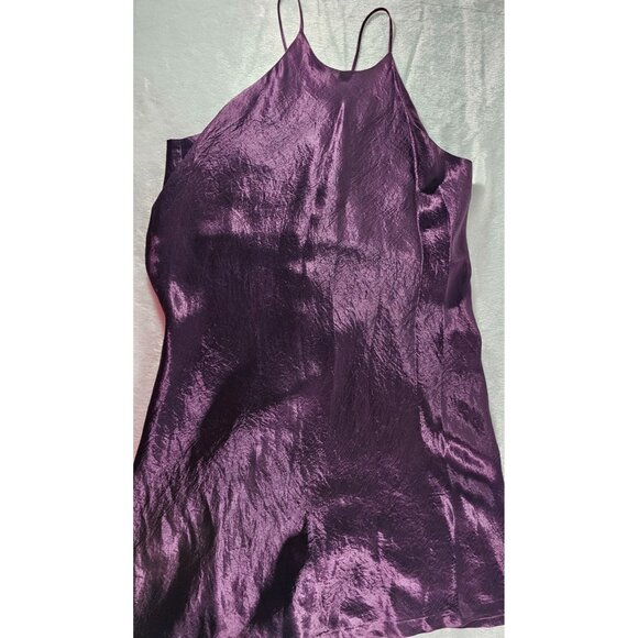 The Limited Spaghetti Strap Satin Slip Dress - Purple - SZ LG - Picture 4 of 7